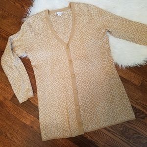Isaac Mizrahi animal print cardigan Large